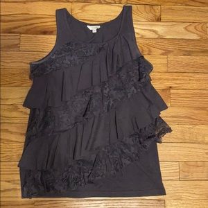 Lacey ruffled tank top